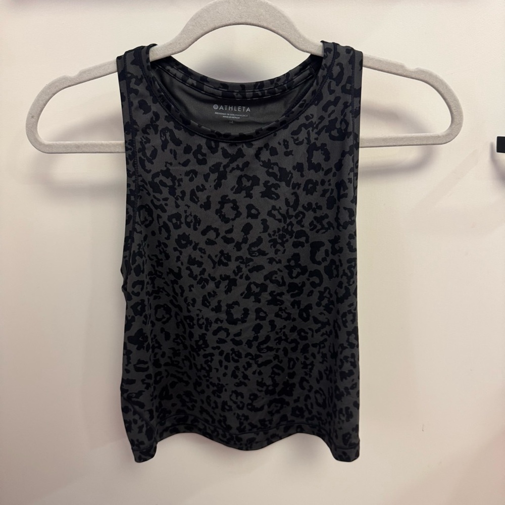 Athleta Black Leopard Print Women's Top